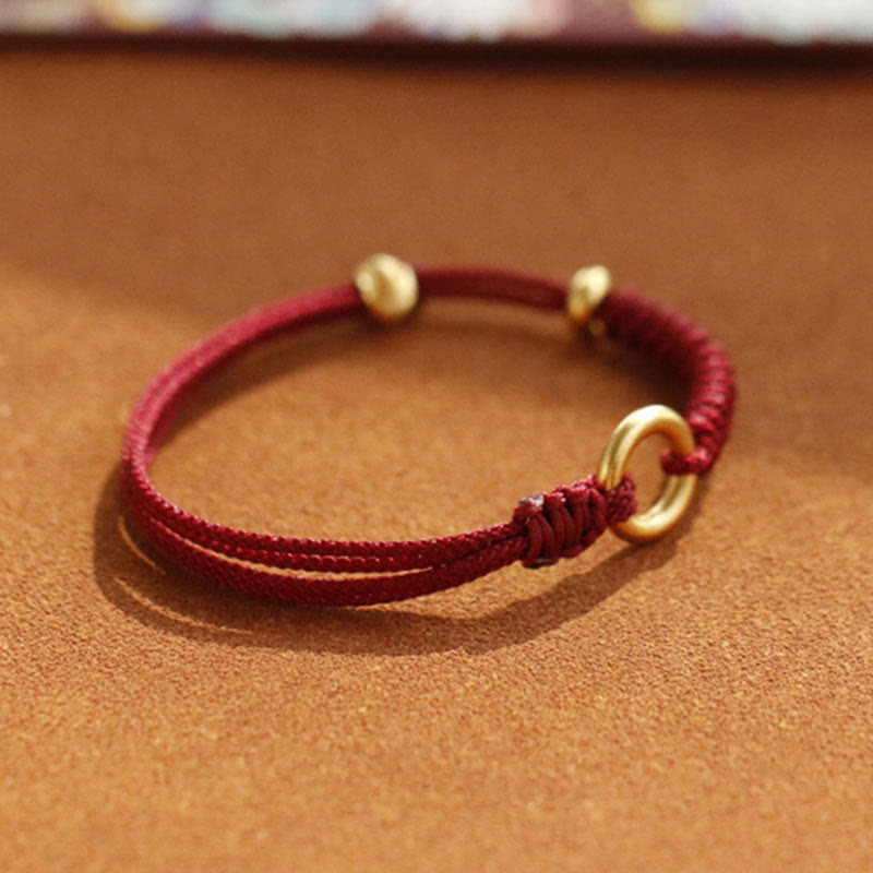 KarmaRipple's Alloy Peace Buckle Fortune Red String Bracelet p11