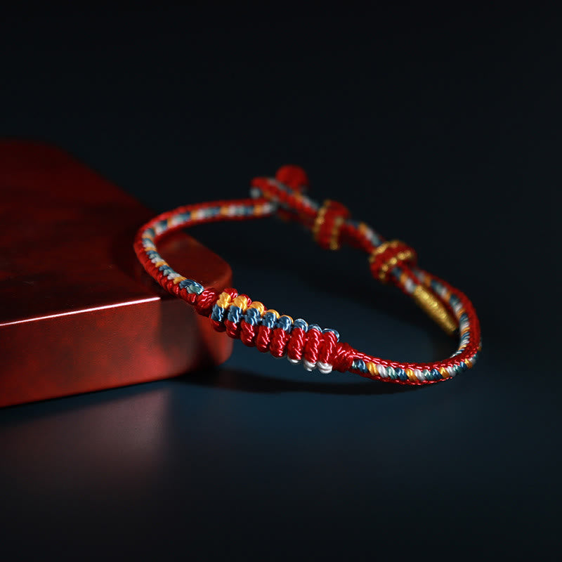 KarmaRipple's Tibetan Handmade Eight Thread Peace Weave Prayer Wheel Woven Protection Bracelet p1