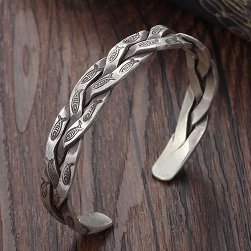 KarmaRipple's Koi Fish Twisted Design Fortune Wealth Cuff Bracelet Bangle p7
