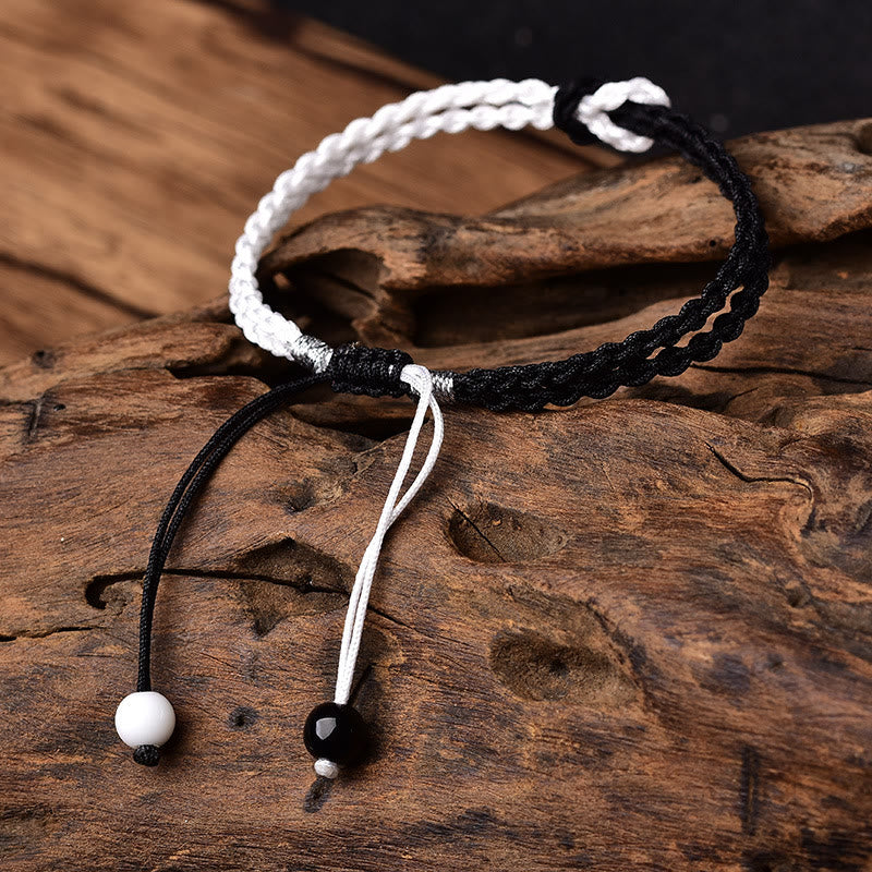 KarmaRipple's Handmade Black Ivory Rope Woven Balancing Bracelet p3