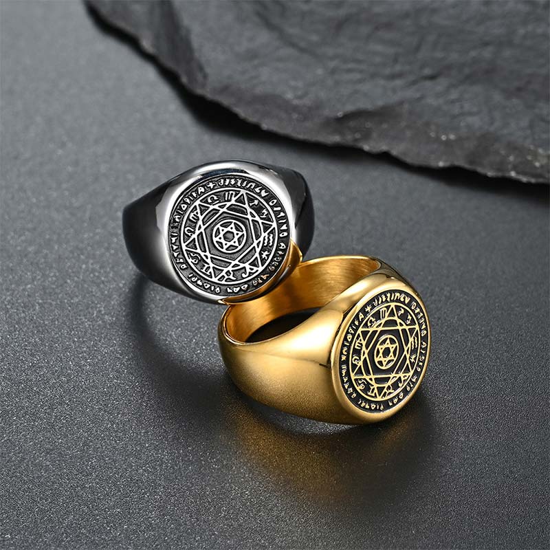 KarmaRipple's 12 Constellations of the Zodiac Star of David Protection Ring p3