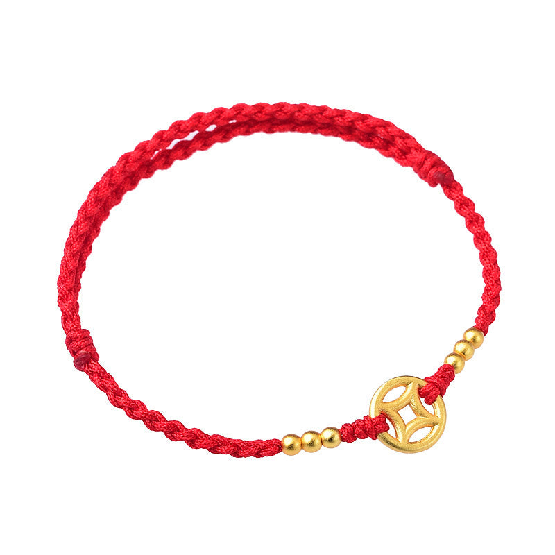 KarmaRipple's Bronze Coin Strength Woven String Bracelet Anklet p7