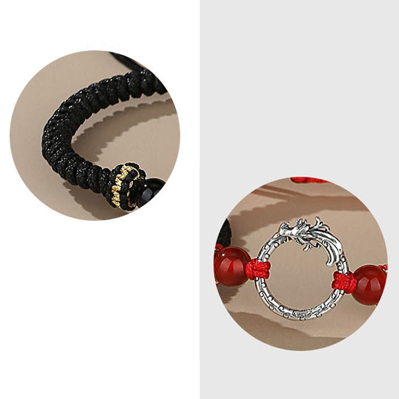 KarmaRipple's Handmade 925 Sterling Silver Year of the Dragon Phoenix Peace Buckle Fortune Pair Bracelet p10