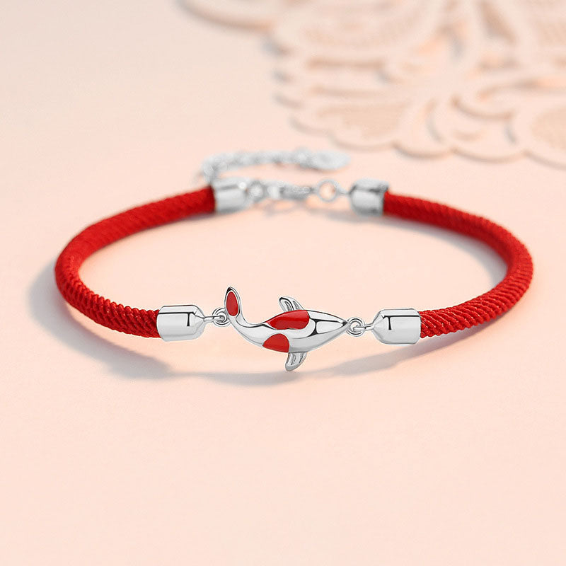 KarmaRipple's Koi Fish Fortune Wealth Woven Chain Pair Bracelet p2