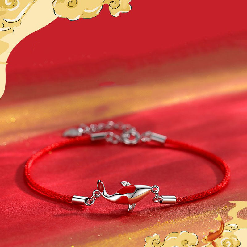 KarmaRipple's Koi Fish Fortune Wealth Woven Chain Pair Bracelet p5