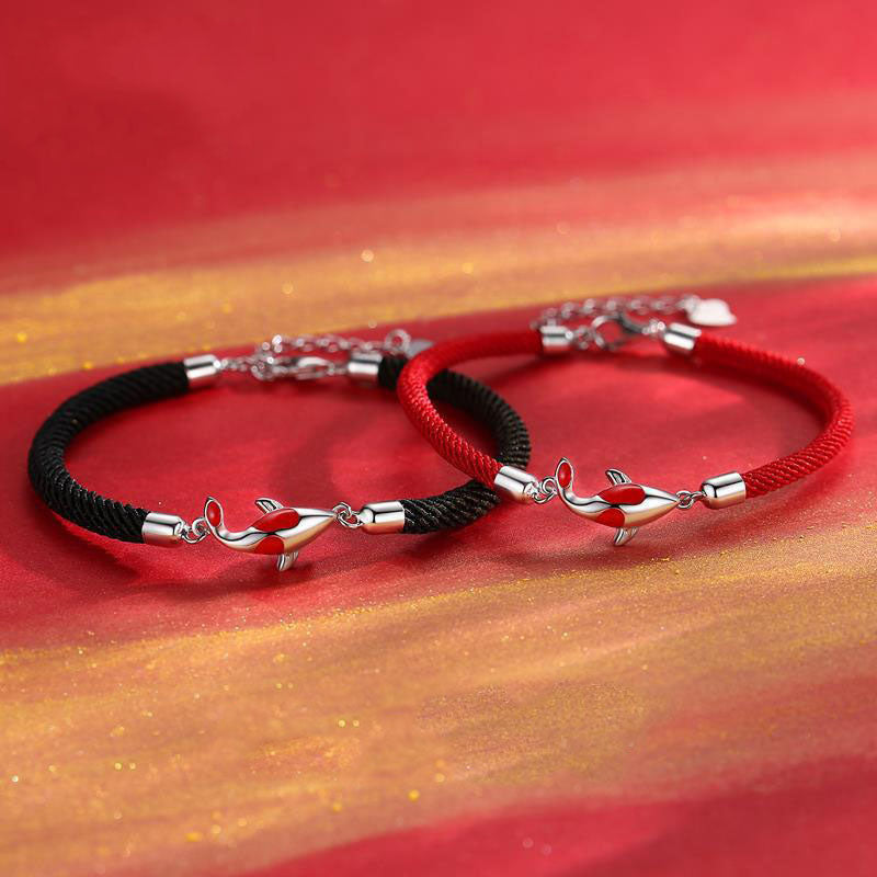 KarmaRipple's Koi Fish Fortune Wealth Woven Chain Pair Bracelet p6