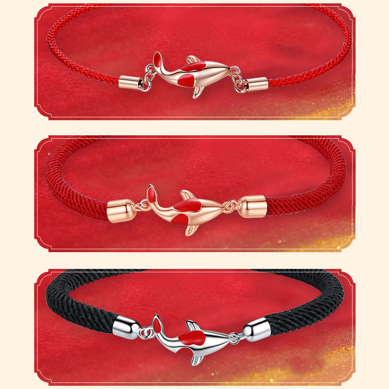 KarmaRipple's Koi Fish Fortune Wealth Woven Chain Pair Bracelet p9