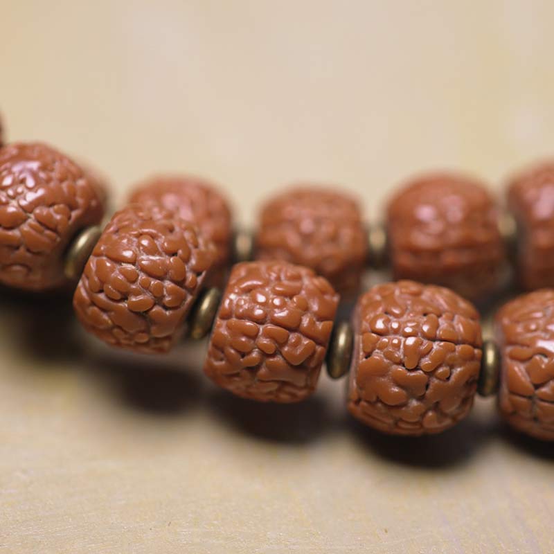 KarmaRipple's 108 Mala Rudraksha Beadwork Bodhi Seed Dzi Bead Fortune Auspiciousness Tassel Bracelet p6