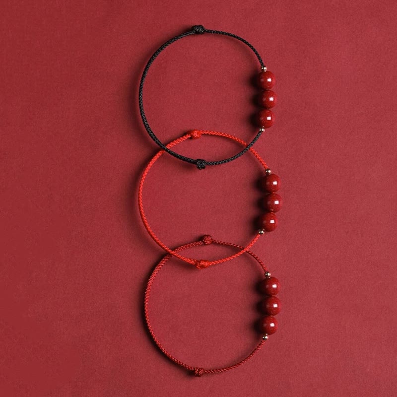 KarmaRipple's Authentic Fortunate Cinnabar Bead Blessing String Bracelet Anklet p29