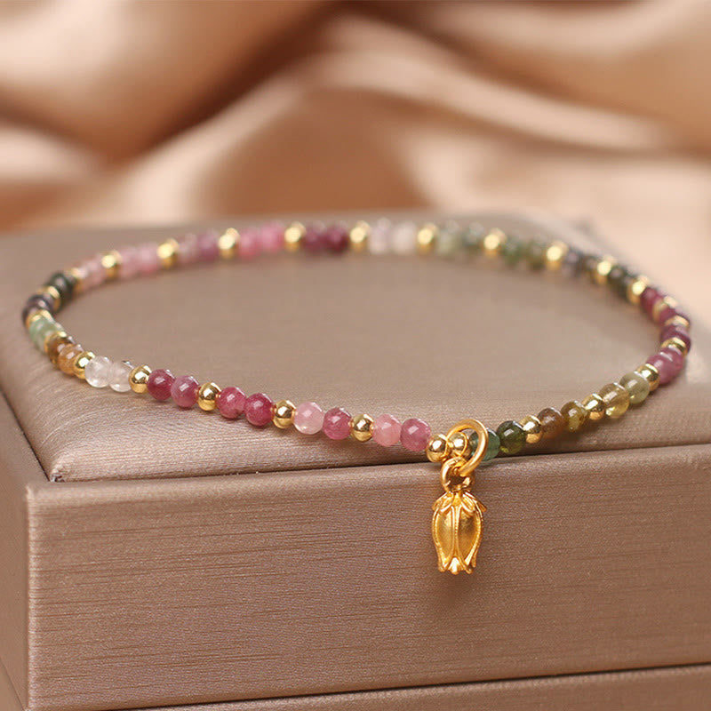 KarmaRipple's Colorful Tourmaline Flowers Positive Bracelet p6