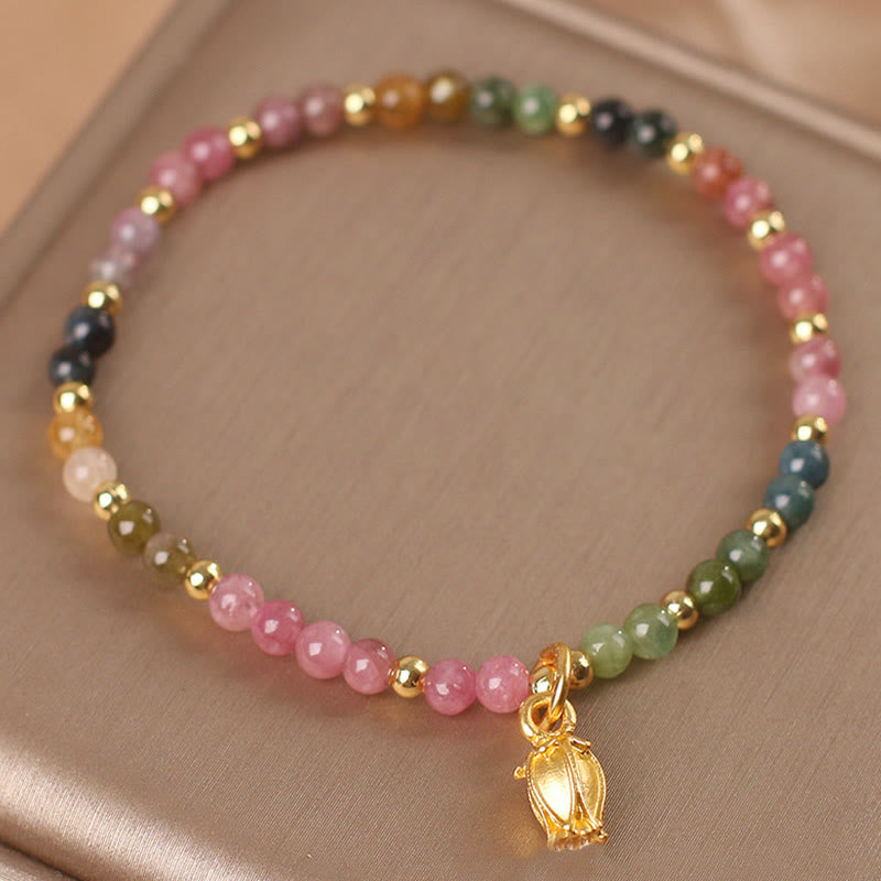 KarmaRipple's Colorful Tourmaline Flowers Positive Bracelet p4
