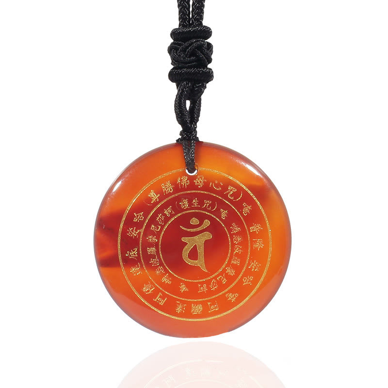 KarmaRipple's Vairocana Tathagata Sanskrit Mantra Various Gemstone Black Obsidian Green Aventurine Strength Pendant Necklace p29