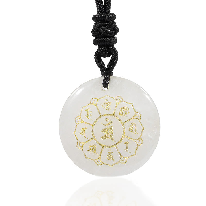KarmaRipple's Om Mani Padme Hum Authentic Various Gemstone Black Obsidian Strength Pendant Necklace p16