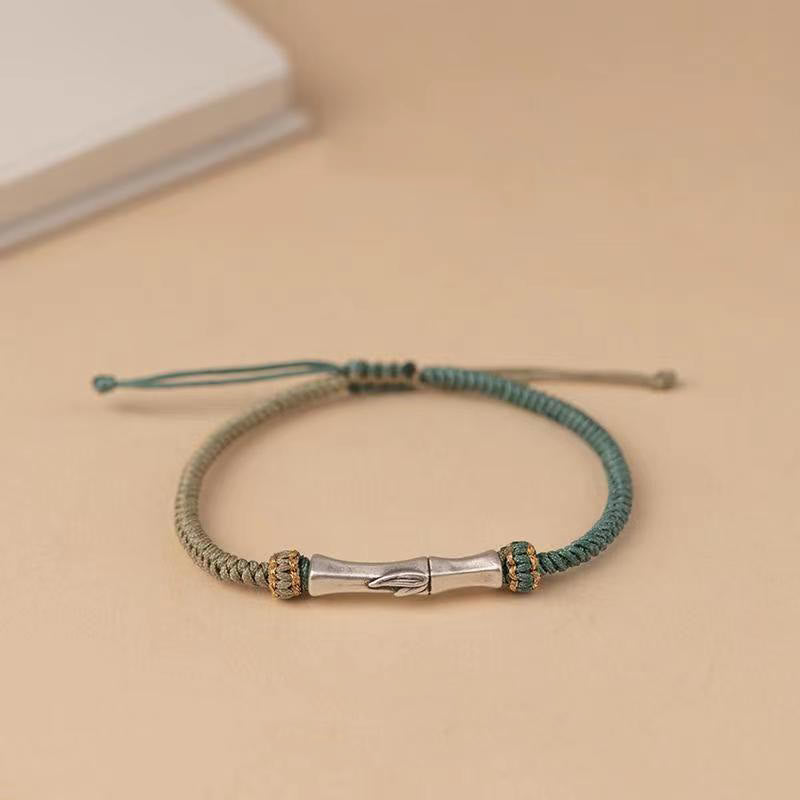 KarmaRipple's 925 Sterling Silver Bamboo Protection Woven Bracelet p1