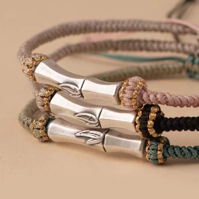KarmaRipple's 925 Sterling Silver Bamboo Protection Woven Bracelet p13