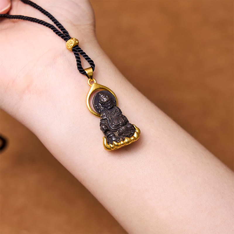 KarmaRipple's Tibetan Yellow Jambhala Yellow God of Wealth Buddha Serenity Pendant Necklace p2