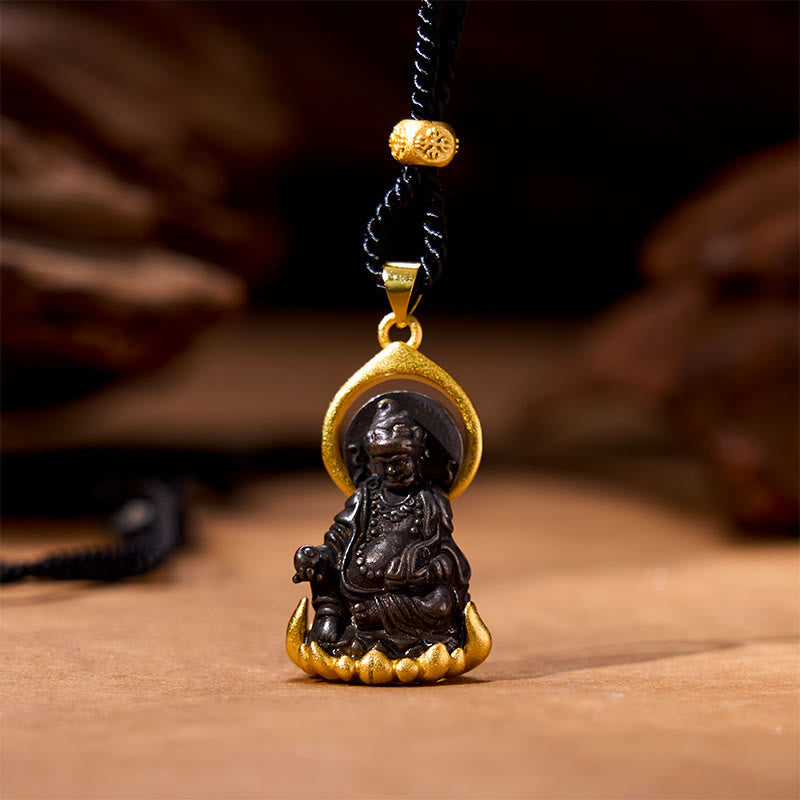 KarmaRipple's Tibetan Yellow Jambhala Yellow God of Wealth Buddha Serenity Pendant Necklace p1