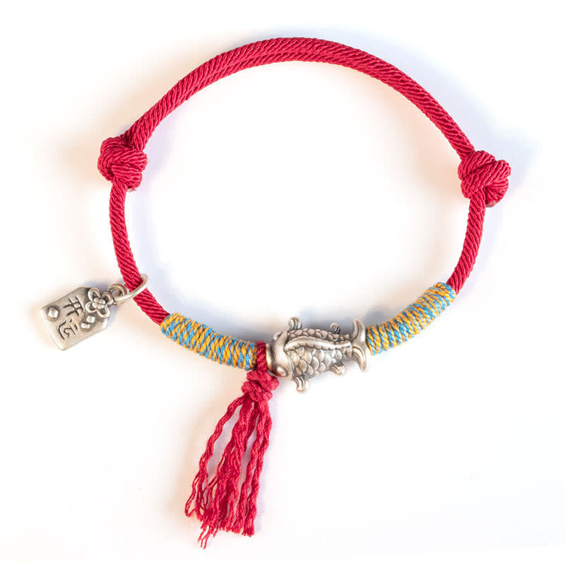KarmaRipple's 999 Sterling Silver Red String Fortunate Koi Fish Protection Bracelet p15