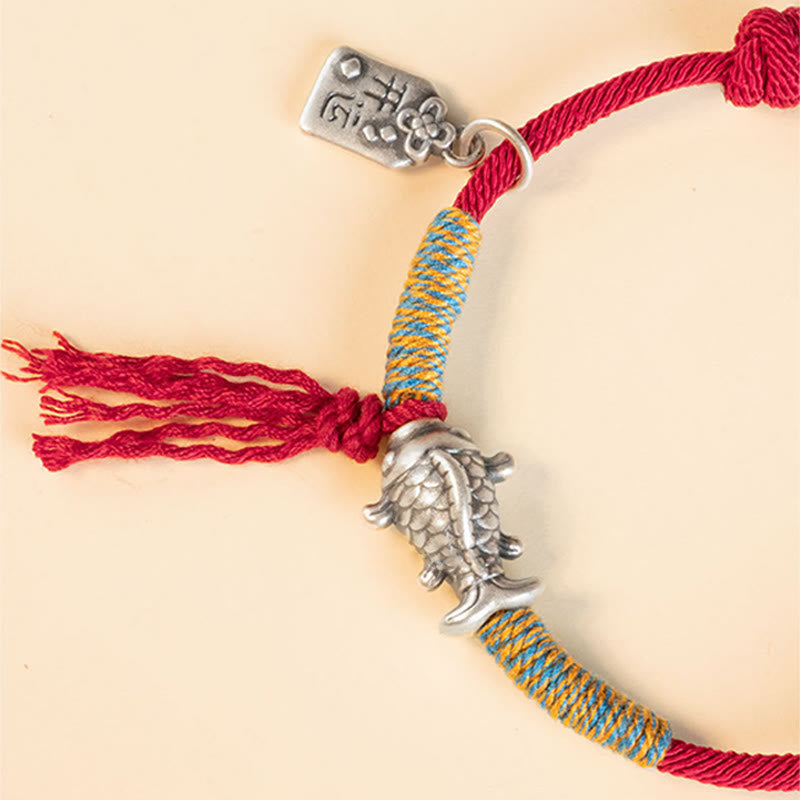 KarmaRipple's 999 Sterling Silver Red String Fortunate Koi Fish Protection Bracelet p8