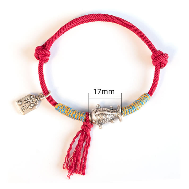 KarmaRipple's 999 Sterling Silver Red String Fortunate Koi Fish Protection Bracelet p14