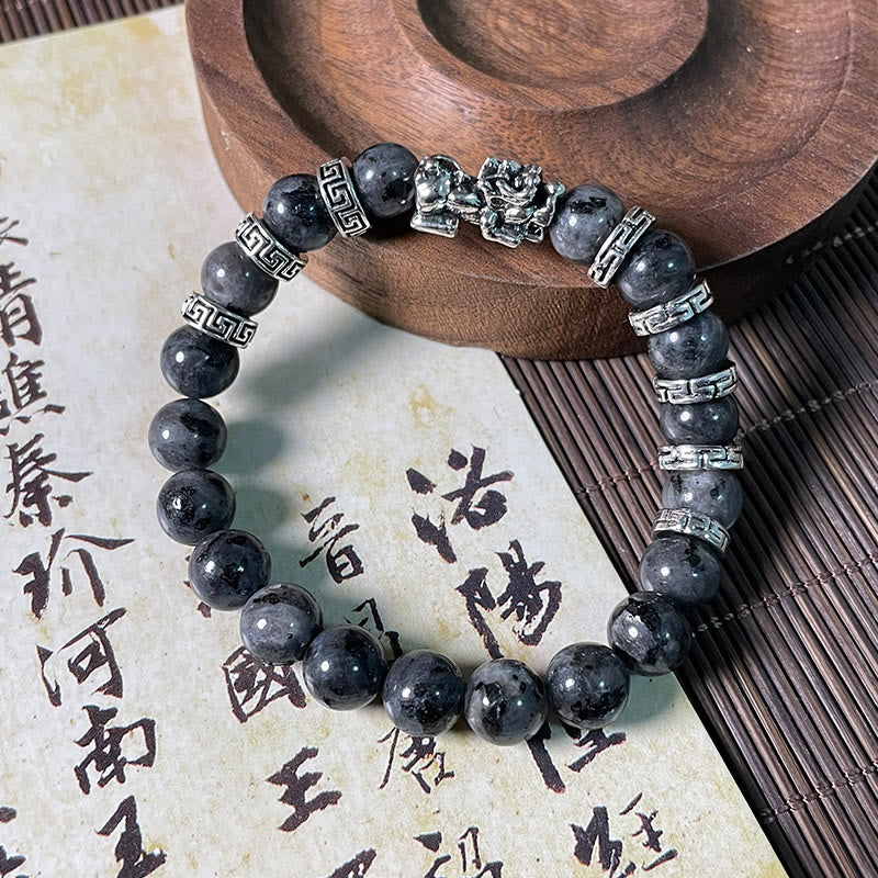 KarmaRipple's Black Glitter Stone PiXiu Power Bracelet p6