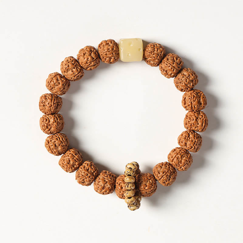 KarmaRipple's Bodhi Seed Three-eyed Dzi Bead Buddha Hand Talisman Wealth Bracelet p5