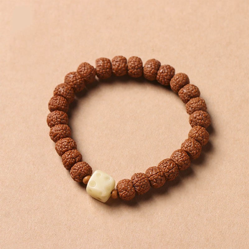 KarmaRipple's Bodhi Seed Three-eyed Dzi Bead Buddha Hand Talisman Wealth Bracelet p4