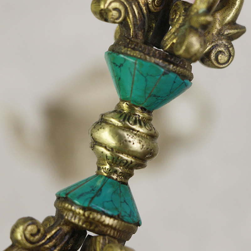 KarmaRipple's Tibetan Five Prong Vajra Dorje Handcrafted Nepal Spiritual Power Bronze Decoration p7