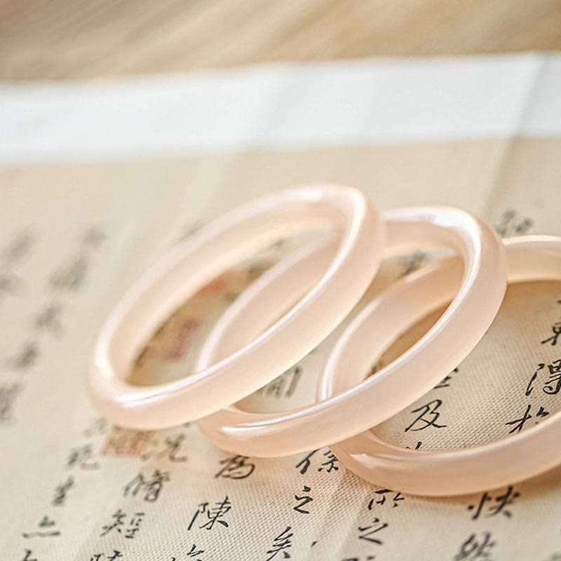 KarmaRipple's Authentic Dusty Rose Pink Jade Self-Love Bracelet Bangle p2