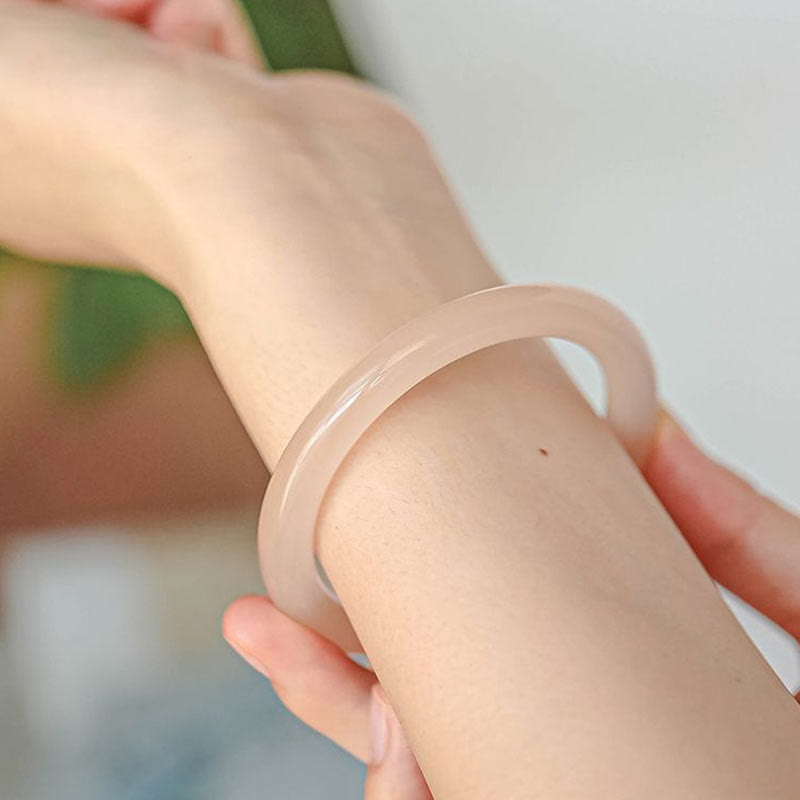 KarmaRipple's Authentic Dusty Rose Pink Jade Self-Love Bracelet Bangle p3
