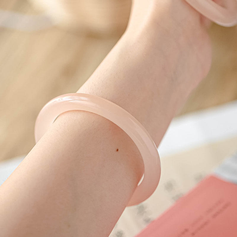 KarmaRipple's Authentic Dusty Rose Pink Jade Self-Love Bracelet Bangle p9