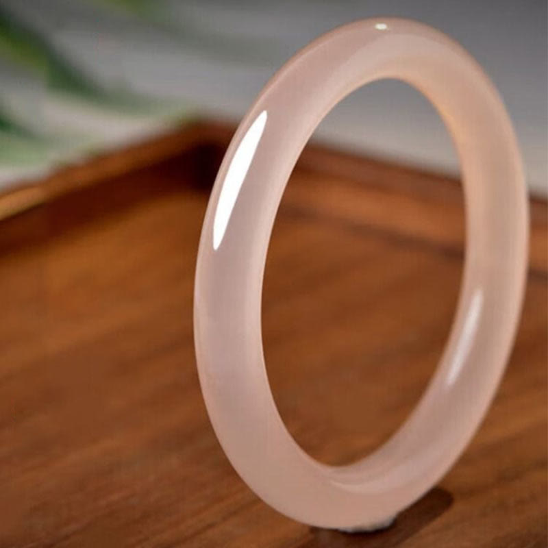 KarmaRipple's Authentic Dusty Rose Pink Jade Self-Love Bracelet Bangle p5