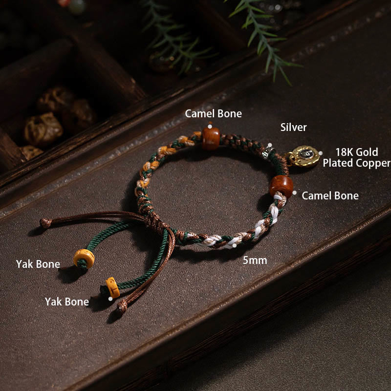 KarmaRipple's Tibetan Camel Bone Yak Bone Fortune Rope Bracelet p12