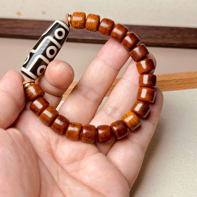 KarmaRipple's Tibetan Yak Bone Nine-Eye Dzi Bead Protection Bracelet p6