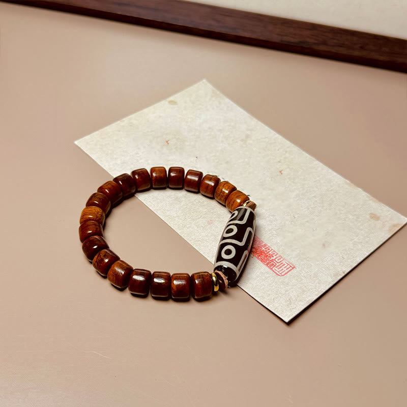 KarmaRipple's Tibetan Yak Bone Nine-Eye Dzi Bead Protection Bracelet p5