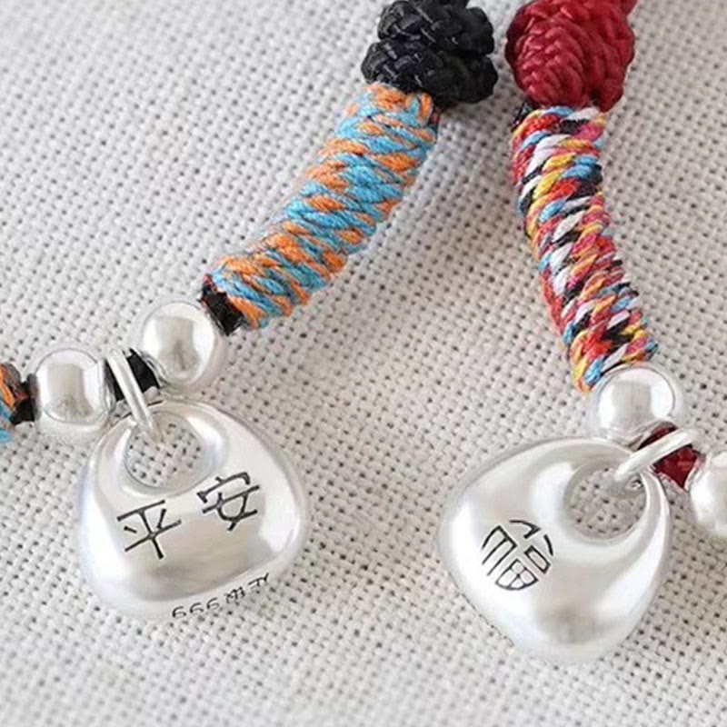 KarmaRipple's Handmade 925 Sterling Silver Fu Character Safe And Well Fortune Woven Bracelet p14