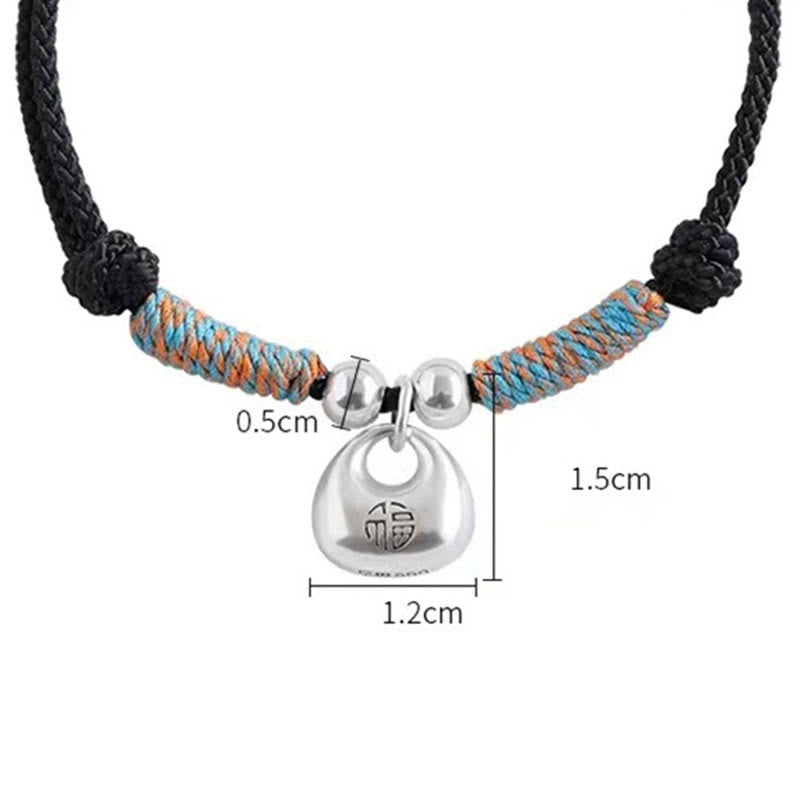 KarmaRipple's Handmade 925 Sterling Silver Fu Character Safe And Well Fortune Woven Bracelet p5