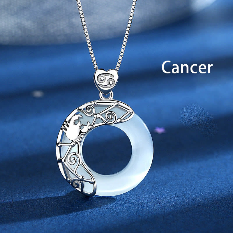 KarmaRipple's 925 Sterling Silver 12 Constellations of the Zodiac Cat's Eye Love Support Pendant Necklace p21