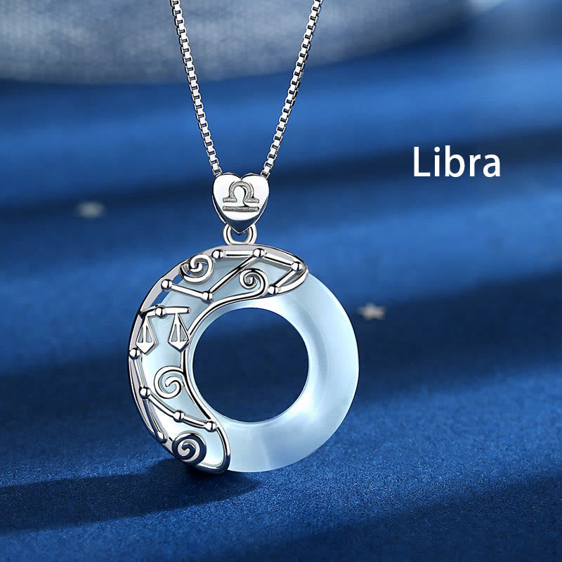 KarmaRipple's 925 Sterling Silver 12 Constellations of the Zodiac Cat's Eye Love Support Pendant Necklace p7