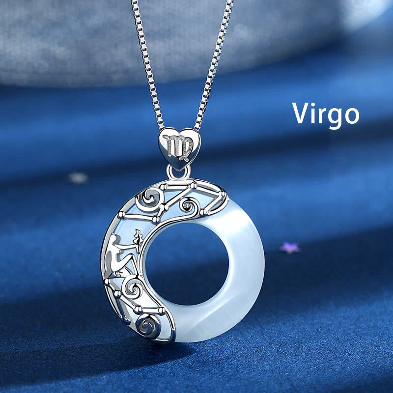 KarmaRipple's 925 Sterling Silver 12 Constellations of the Zodiac Cat's Eye Love Support Pendant Necklace p23