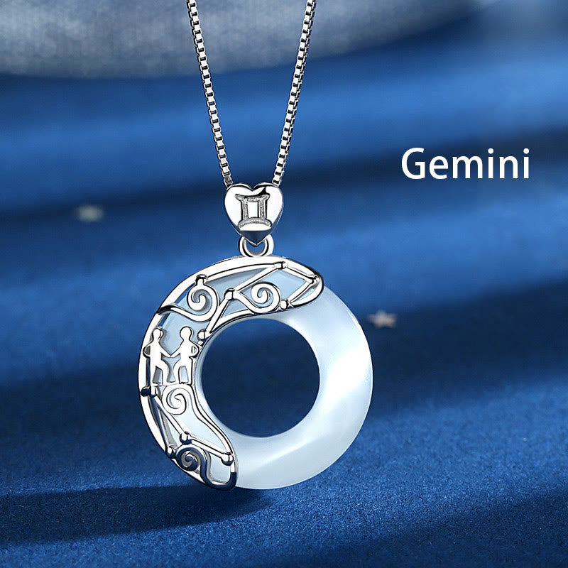 KarmaRipple's 925 Sterling Silver 12 Constellations of the Zodiac Cat's Eye Love Support Pendant Necklace p20