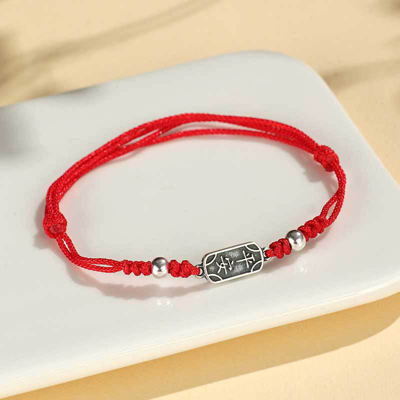 KarmaRipple's Handmade 925 Sterling Silver Peace And Joy Safe Well Protection Woven Bracelet p16