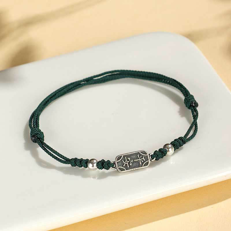 KarmaRipple's Handmade 925 Sterling Silver Peace And Joy Safe Well Protection Woven Bracelet p43