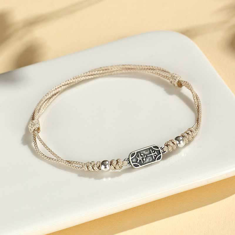 KarmaRipple's Handmade 925 Sterling Silver Peace And Joy Safe Well Protection Woven Bracelet p45