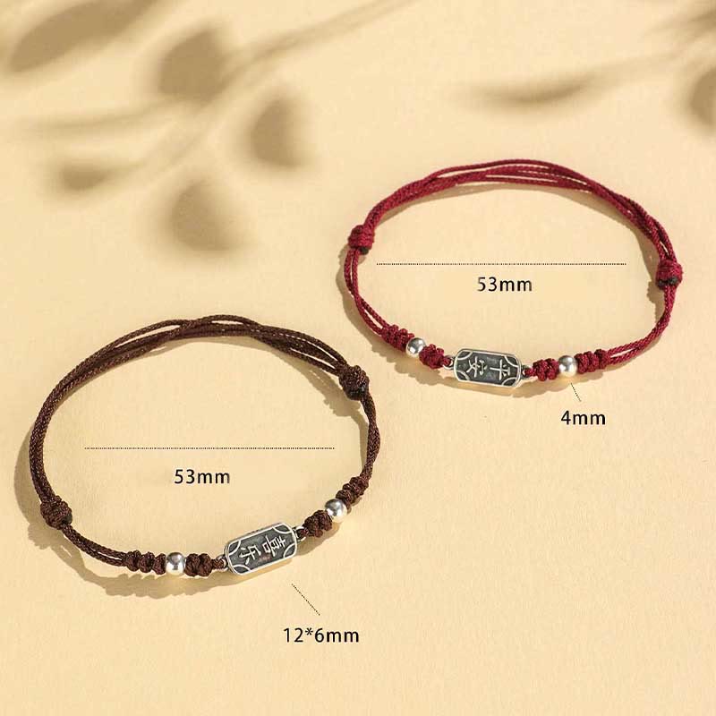 KarmaRipple's Handmade 925 Sterling Silver Peace And Joy Safe Well Protection Woven Bracelet p25
