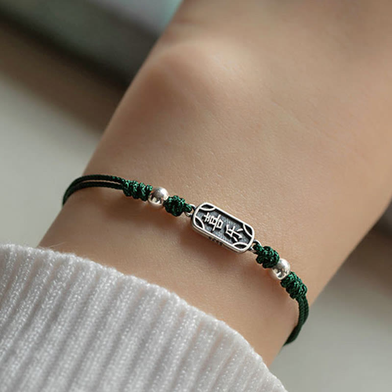 KarmaRipple's Handmade 925 Sterling Silver Peace And Joy Safe Well Protection Woven Bracelet p29