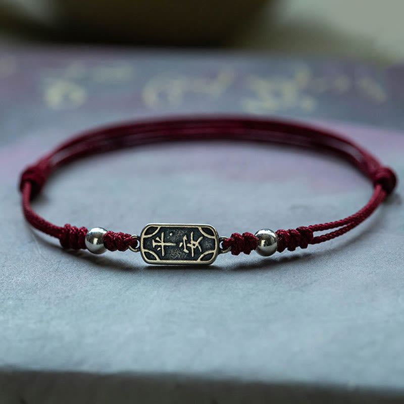 KarmaRipple's Handmade 925 Sterling Silver Peace And Joy Safe Well Protection Woven Bracelet p1