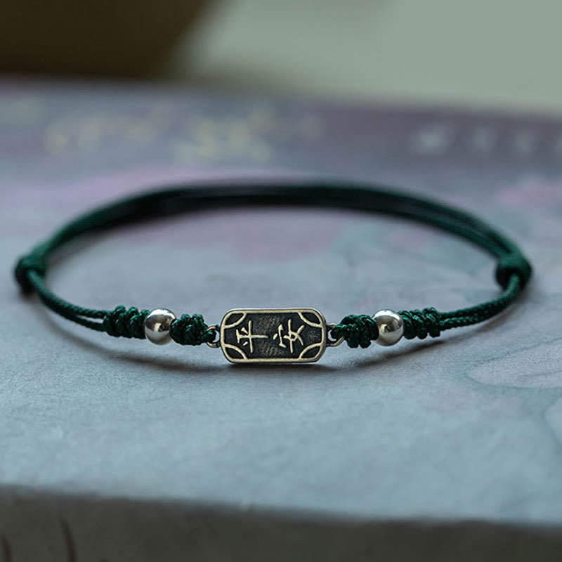 KarmaRipple's Handmade 925 Sterling Silver Peace And Joy Safe Well Protection Woven Bracelet p26