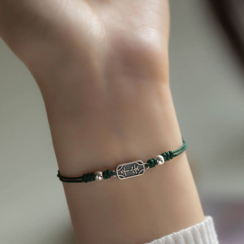 KarmaRipple's Handmade 925 Sterling Silver Peace And Joy Safe Well Protection Woven Bracelet p31