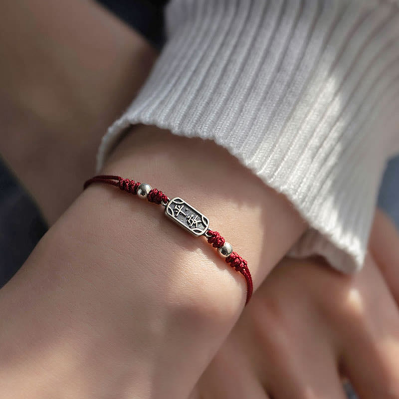 KarmaRipple's Handmade 925 Sterling Silver Peace And Joy Safe Well Protection Woven Bracelet p9